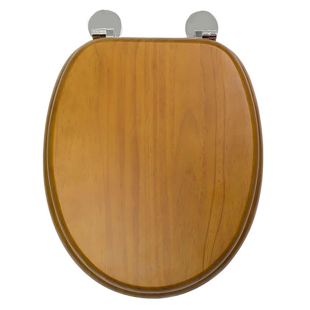 Croydex Solid Wood Toilet Seat Antique Pine 
