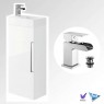 Luxury Compact Cloakroom Basin/Sink Vanity Unit White Including Waterfall Basin Tap