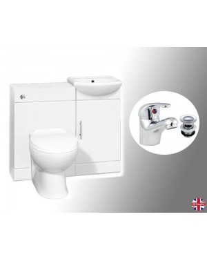 900mm Sienna Vanity Unit & BTW including Toilet Pan Cistern & Seat Mixer Tap