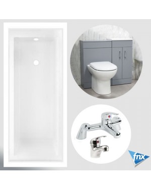 Matt Grey Bathroom Vanity Suite Bathroom Set Inc Taps 1700 Bath Vanity Unit Btw Unit & Toilet