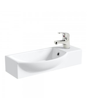 Bathroom Ceramic Basin/Sink Wall Hung 400mm Including Basin Mixer Tap & Waste