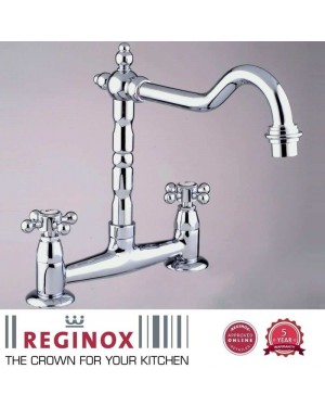 Reginox Traditional Style Brass Vivica Kitchen Sink Tap Deck Mounted Chrome