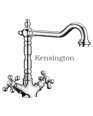 Chrome Kitchen Sink Tap Mono Bloc Mixer Traditional French Classic Cross Head
