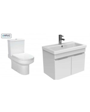Bathroom Set Rimini Toilet Pan Cistern & Seat Air 800mm Wall Hung Vanity Unit