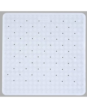 Rubber Anti Slip Shower Mat White 53x53cm Anti Mould Mat With Suction Cups