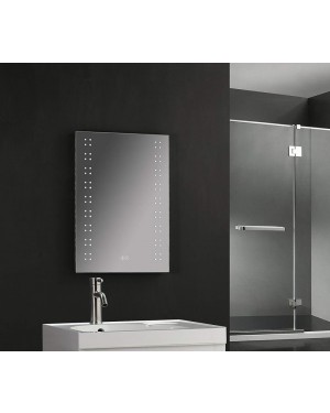 Twin Vertical Spot LED Touch Mirror With Demister
