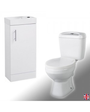 400mm Vanity unit Close Coupled toilet Pan Bathroom Set