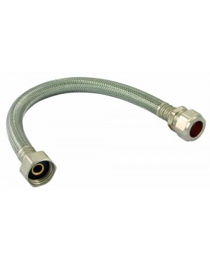 Flexible Tap Connector Pipe 15mm C x 3/4 Female 300mm WRAS Approved