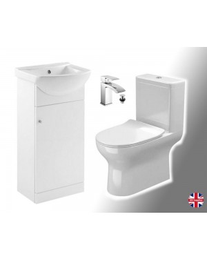 450mm Bathroom Vanity Unit Including Tap & Air Rimless Toilet