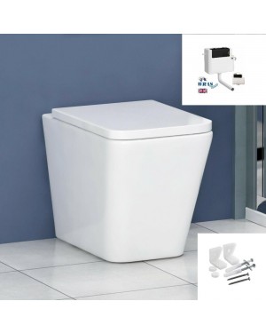 ALMALFI Toilet Pan Square Back to Wall Including Seat - Concealed Cistern & Fixings
