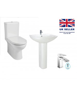 Rimless Revive Toilet & Seat Including Basin & Pedestal With Tap & Waste