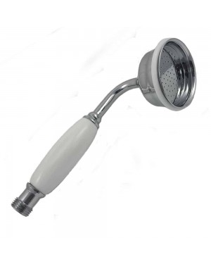 Large Traditional Victorian Shower Head Handset with Ceramic Handle Chrome