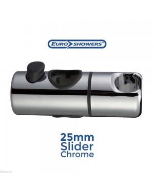 25mm ABS Chrome Shower Rail Head Slider Holder Adjustable Bracket Replacement
