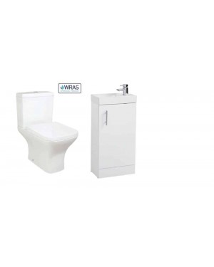 Bathroom Vanity Unit Tap & Waste - Close Coupled Pan Cistern & Seat