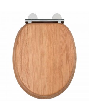 Croydex Rutland Solid Traditional Oak Toilet Seat Soft Close Flexi Fix Soft Close