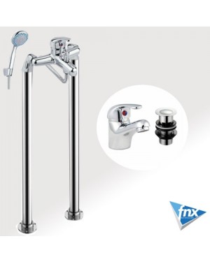 Free Standing Bathroom Tap Set Bath Shower Mixer Basin Mono Mixer Set