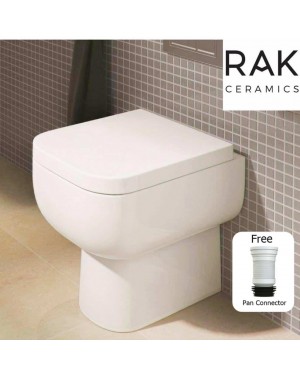 RAK Ceramics Square Series 600 BTW Back To Wall Toilet WC Pan Short Projection In Pan Con