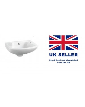 Compact Wall Hung Ceramic Cloakroom Basin/Sink White