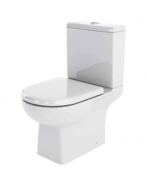 White Modern Close Coupled Toilet Pan & Cistern Including Soft Close Toilet Seat White