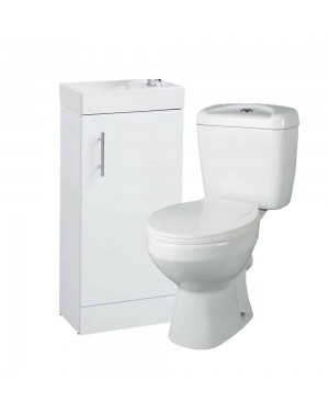 400mm Vanity Unit and Close Coupled Toilet pan and cistern - Bathroom Set