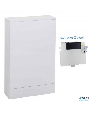 Slimline 500mm Gloss White WC Back To Wall Unit 6L Concealed Cistern
