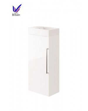Luxury Compact Basin/Sink Vanity Unit in White 400mm