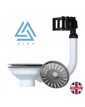 Viva 40mm  Kitchen Sink Basket Strainer Waste Plug Rectangular Square Overflow
